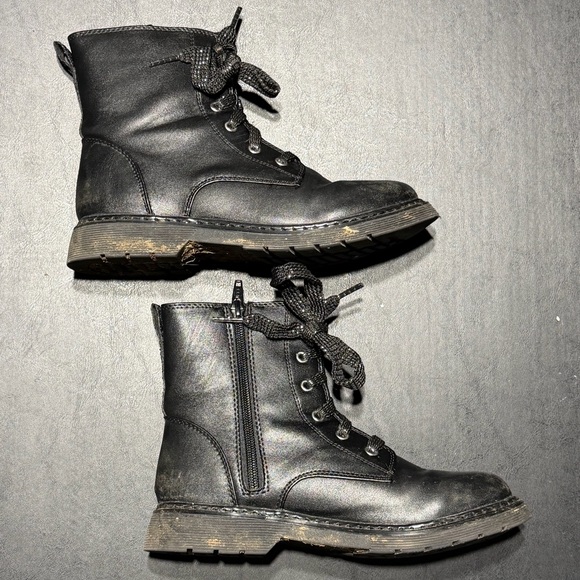 Girls Size 3 SO Black Side Zipper Zip Up Boots - Picture 3 of 3